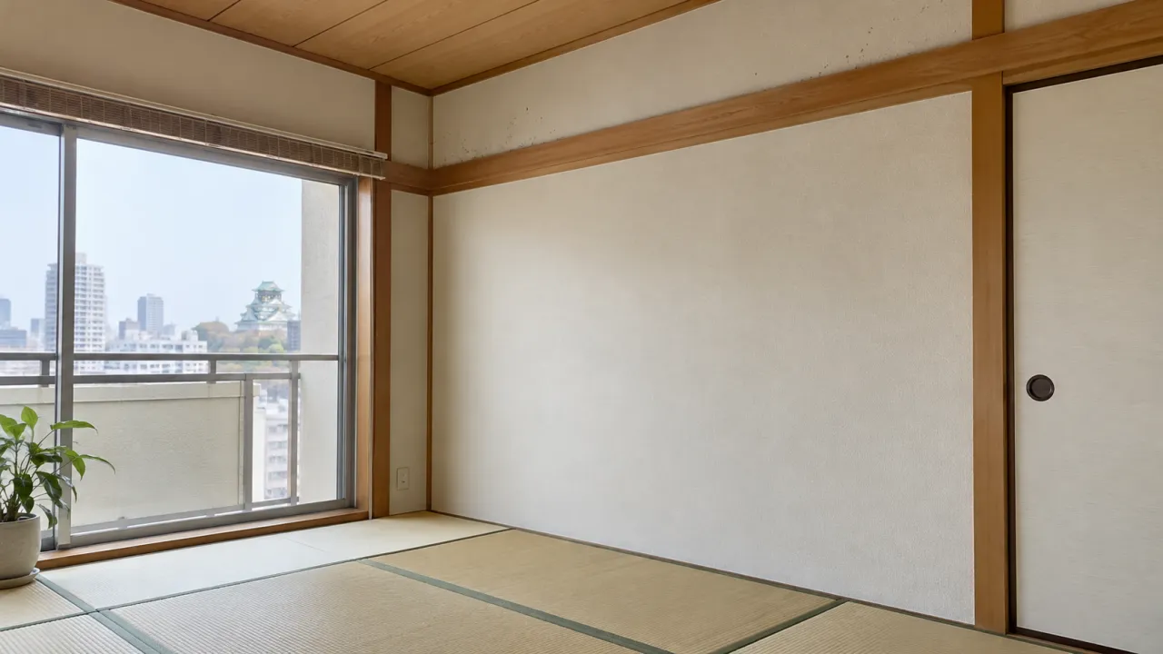 和室の窓、壁、長押のつながり