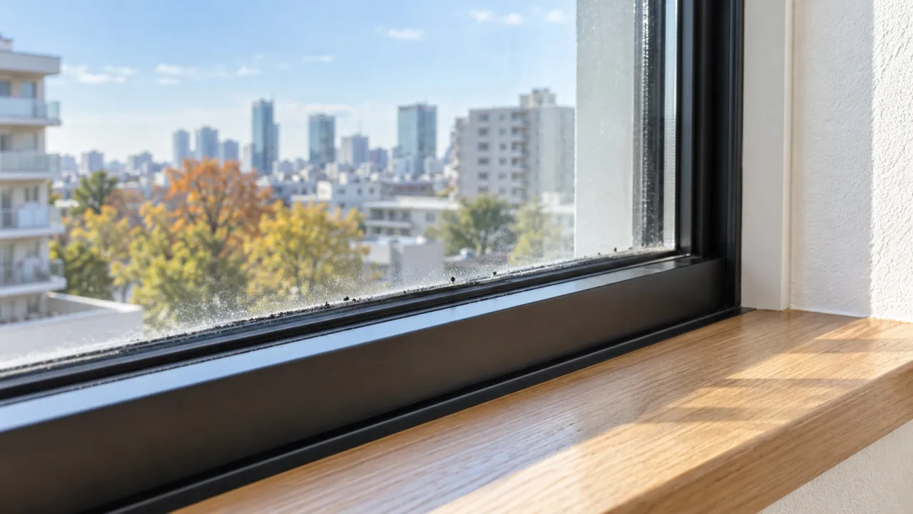 東京の窓ゴムパッキンと窓台・壁紙の黒ずみ