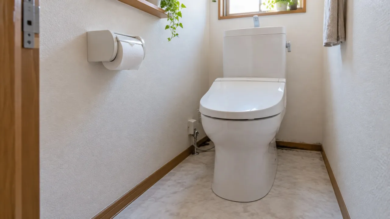 大阪のトイレ便器後ろの床の黒ずみ