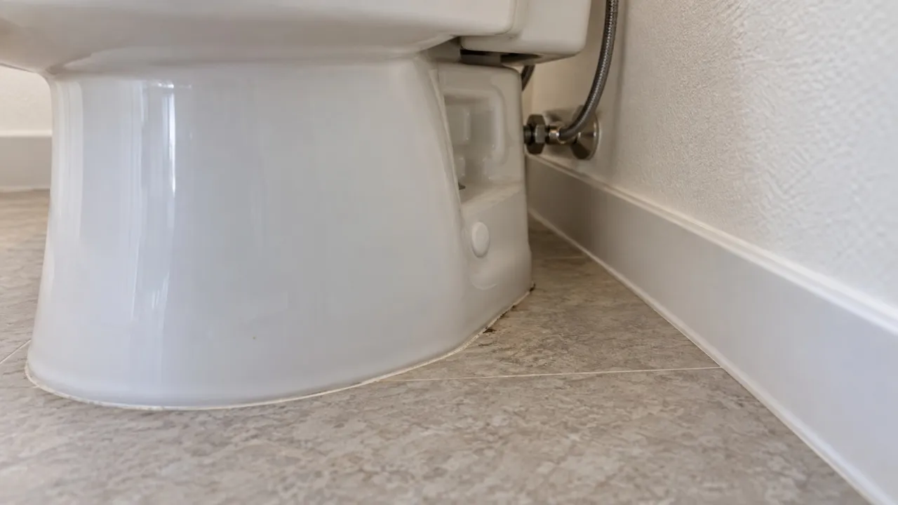 便器と床目地と巾木を示す参考写真