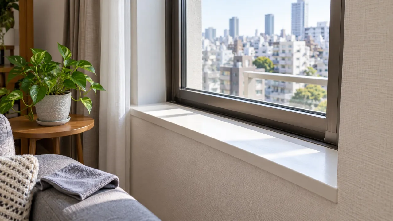 植物を移して窓台を点検できる室内